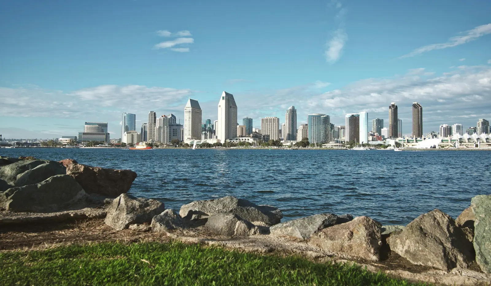 Downtown San Diego skyline across the bay from Coronado